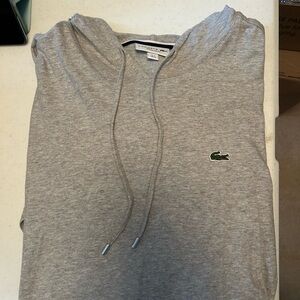 Lacoste Gray Jersey Hooded Long Sleeve